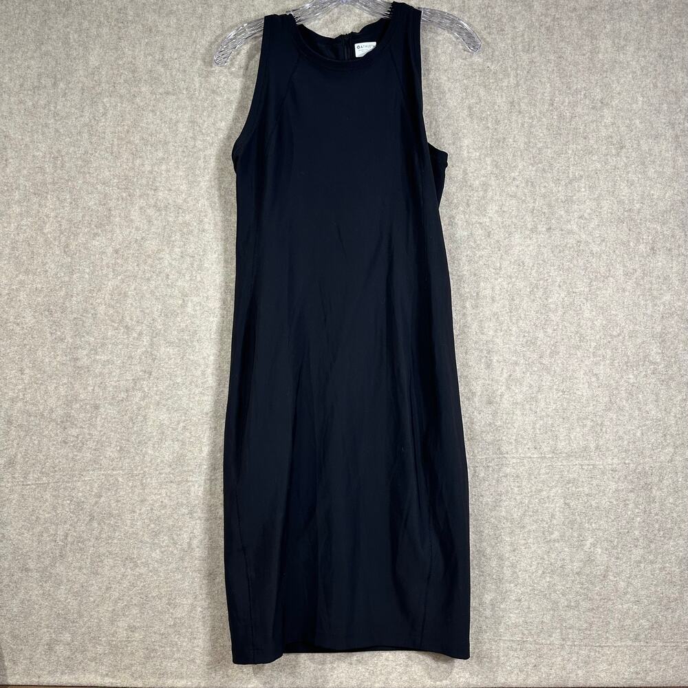 Athleta - Black Sleeveless Athletic Racerback Zip Sheath Dress - Womens Small